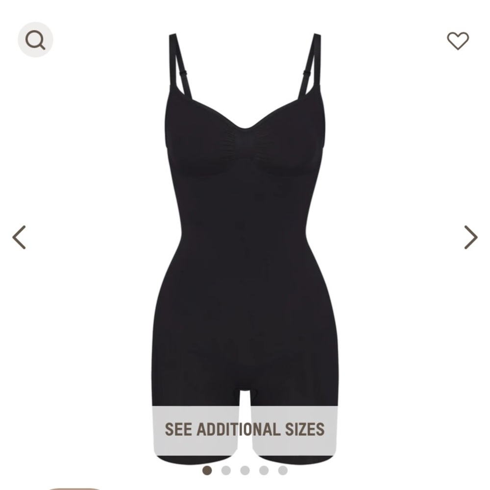 Skims seamless sculpting bodysuit mid thigh black